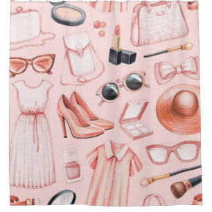Fashion illustrations. Seamless pattern Shower Curtain