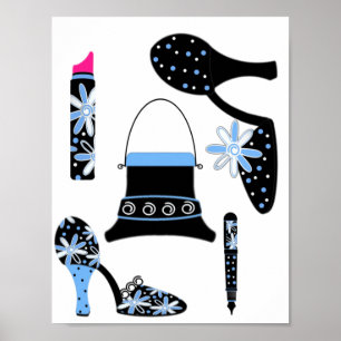 Fashion in Blue Poster