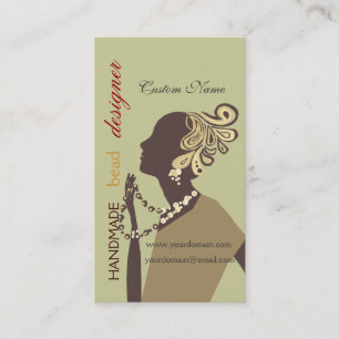 Fashion Jewel Artist Designer Woman Model Beads Business Card