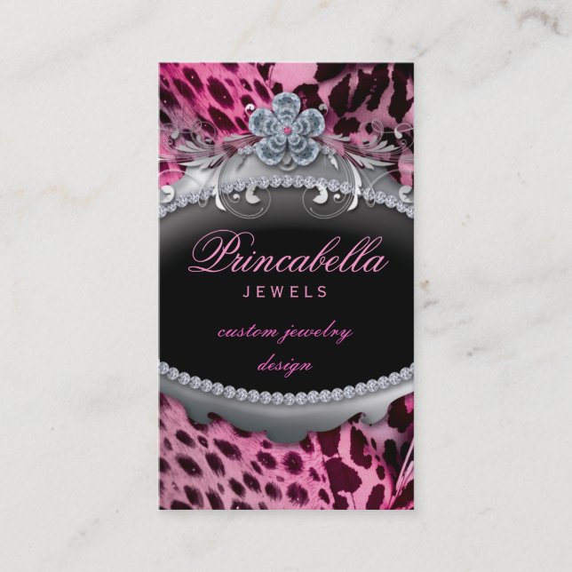 Fashion Jewellery Business Card Flower Leopard (Front)