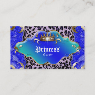 Fashion Jewellery Business Card Leopard Lace Blue