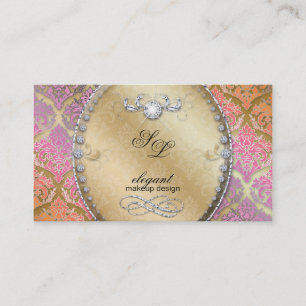 Fashion Jewellery Makeup Artist Damask Bling Cool Business Card