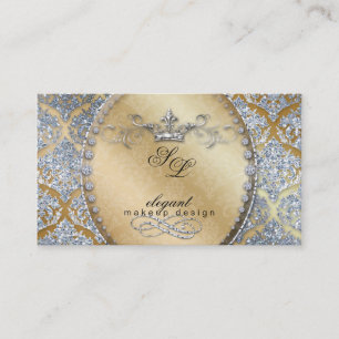 Fashion Jewellery Makeup Artist Damask Crown Cool Business Card