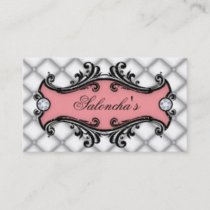 Fashion Jewellery Makeup Artist Elegant Tufted Sat Business Card