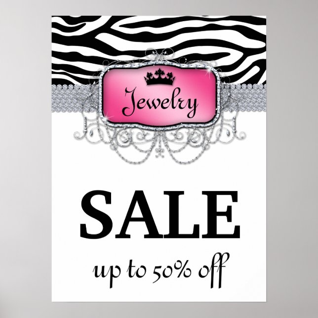 Fashion Jewellery Poster Sale Zebra (Front)