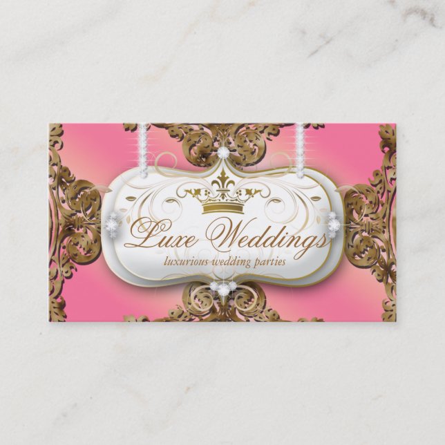 Fashion Jewellery Wedding Elegant Crown Cool Business Card (Front)
