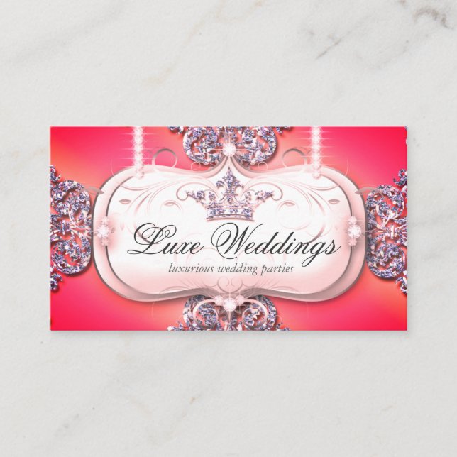 Fashion Jewellery Wedding Elegant Crown Glitter  B Business Card (Front)