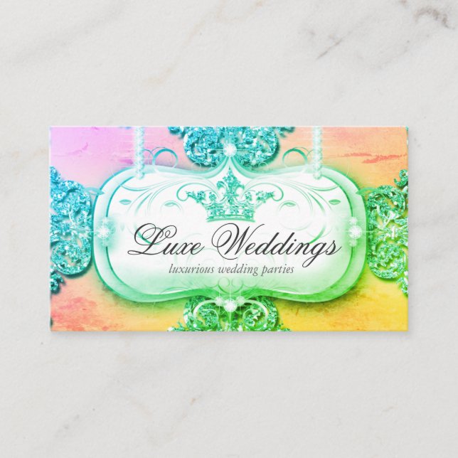 Fashion Jewellery Wedding Elegant Crown Glitter Bu Business Card (Front)