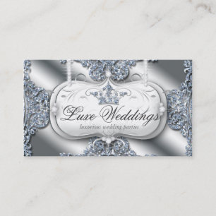 Fashion Jewellery Wedding Elegant Crown Glitter Business Card