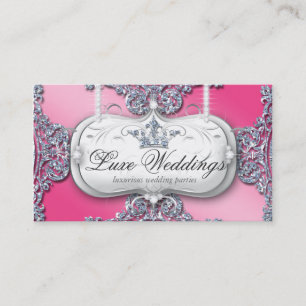 Fashion Jewellery Wedding Elegant Crown Glitter Business Card