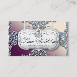 Fashion Jewellery Wedding Elegant Crown Glitter Business Card