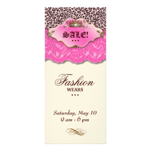Fashion Leopard Jewellery Crown Lace Pink Rack Card