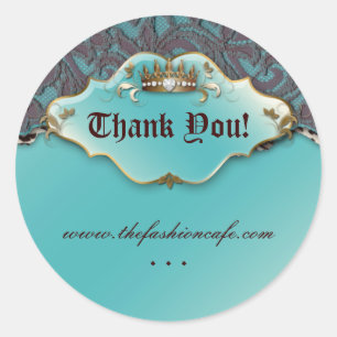 Fashion Leopard Sticker Jewellery Crown Teal