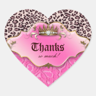 Fashion Leopard Sticker Jewellery Lace Gold Pink