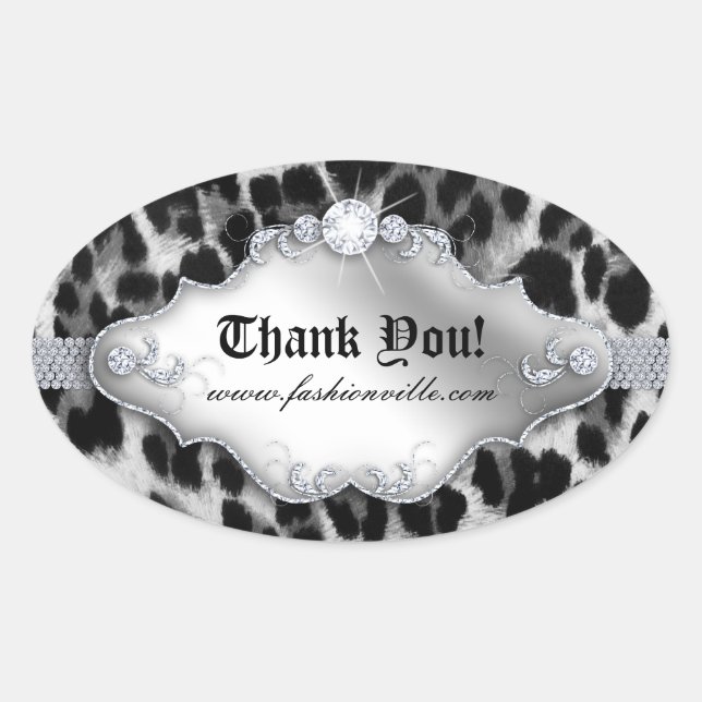 Fashion Leopard Sticker Jewellery White Black (Front)
