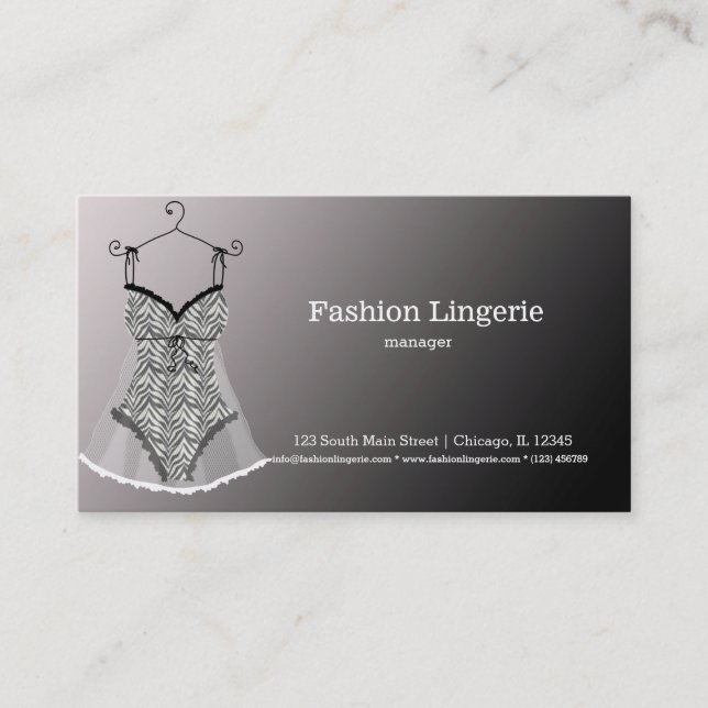 Fashion Lingerie Business Card (Front)