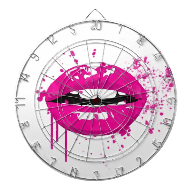 Fashion lips kiss glamour beauty trendy style pink dartboard (Front)
