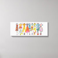 Fashion Lovers Art Print Colourful Fashion Sketche