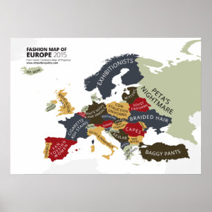 Fashion Map of Europe Poster