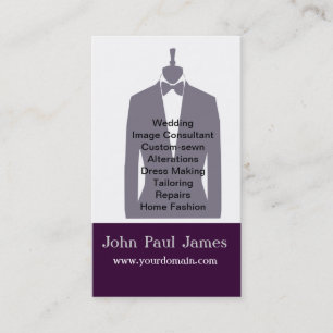 Fashion Mens Tux Grey Mannequin  Stylist Business Card
