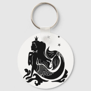 Fashion Mermaid stylish trendy illustration Key Ring