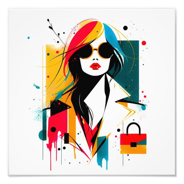 fashion minimalist style girl photo print (Front)