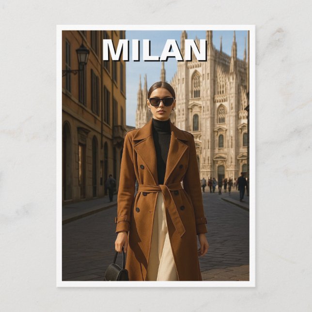 Fashion Model in Milan Italy Postcard (Front)