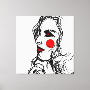 Fashion Model Sketch Canvas Print