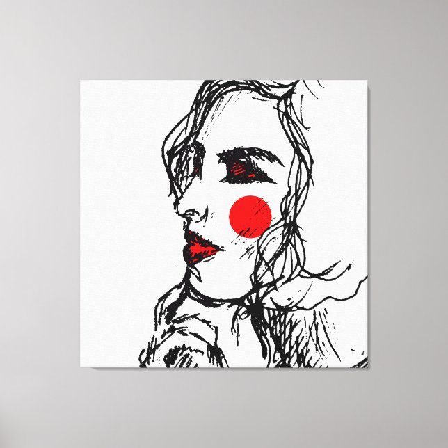 Fashion Model Sketch Canvas Print (Front)