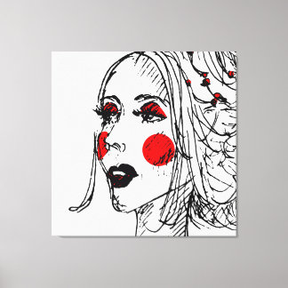 Fashion Model Sketch Canvas Print