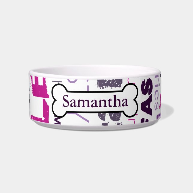 Fashion Model Style Beauty Star Maga Pet Food Bowl (Front)