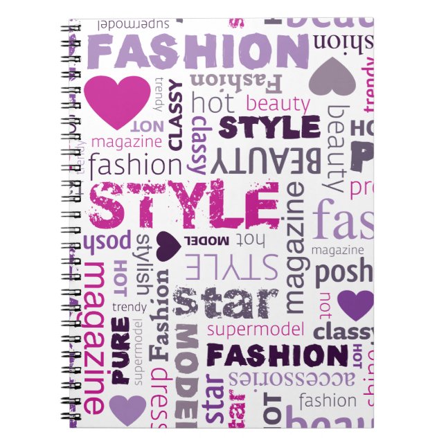 Fashion Model Style Beauty Star Spiral Notebook (Front)