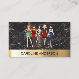 Fashion Models in Wardrobe Designer Business Card
