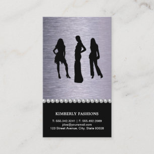 Fashion Models   Steel Business Card