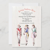 Fashion Models Three Fashion Show Invitation