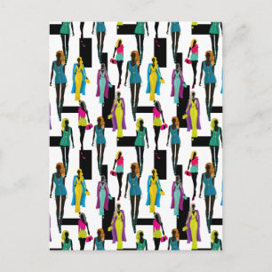 Fashion modern stylish trendy illustration patter postcard