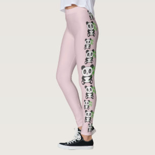 Fashion Original Cartoon Funny Cross Stitch panda Leggings