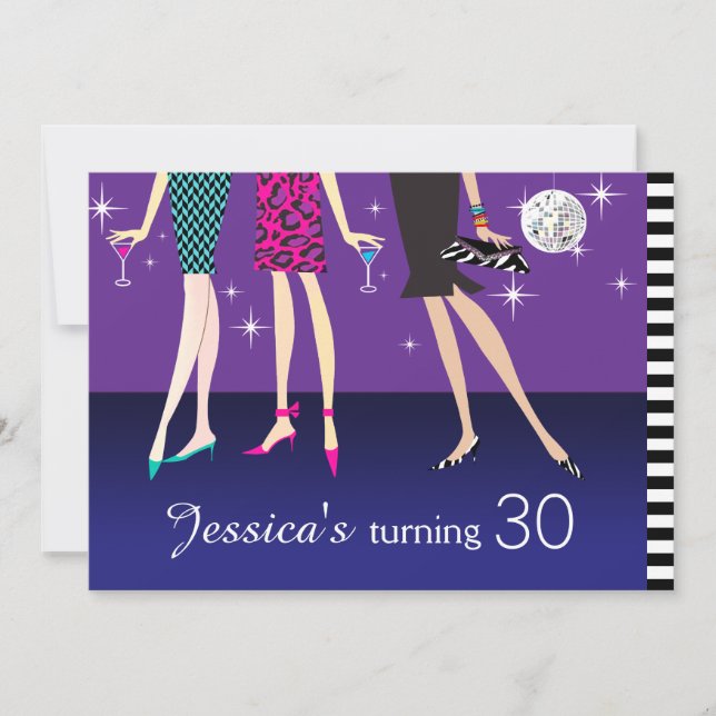 Fashion Party Girls 30th Birthday Invitation (Front)