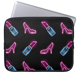 Fashion Pattern with Neon Icons. Laptop Sleeve