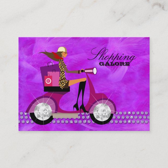 Fashion Personal Shopper Jewellery Feathers Violet Business Card (Front)