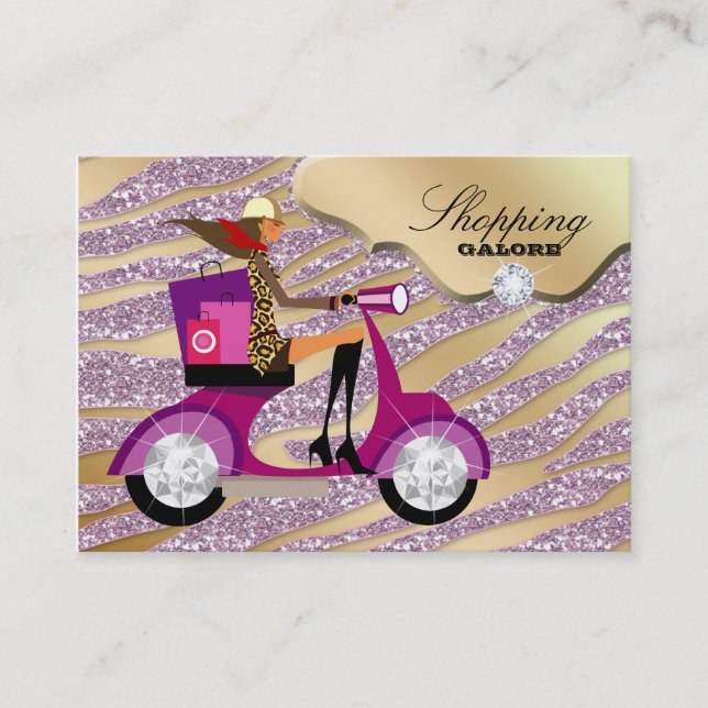 Fashion Personal Shopper Jewellery Gold Pink Glitt Business Card (Front)