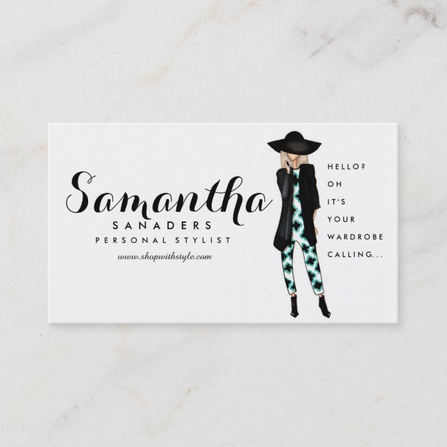 Fashion / Personal Stylist Girl Illustration Card (Front)