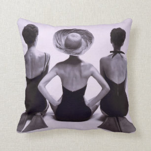 FASHION PHOTOGRAPH OF SWIMWEAR FROM THE 50s Cushion
