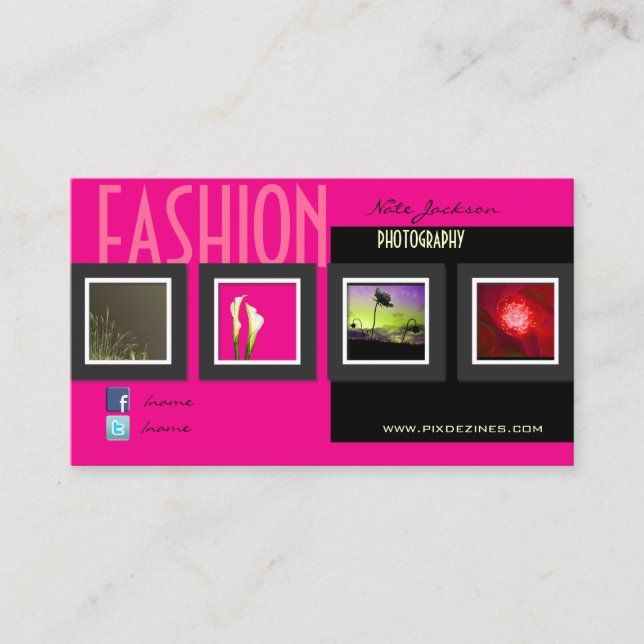 Fashion photography/photos template business card (Front)