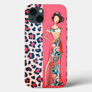 Fashion Pink Léopard iPhone 13 Case