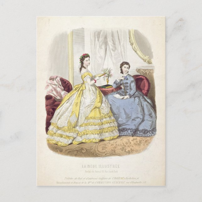 Fashion plate showing ballgowns postcard (Front)
