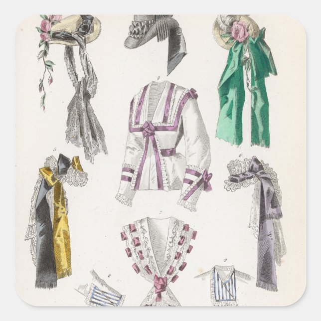 Fashion plate square sticker (Front)