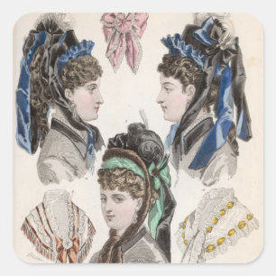 Fashion plate square sticker