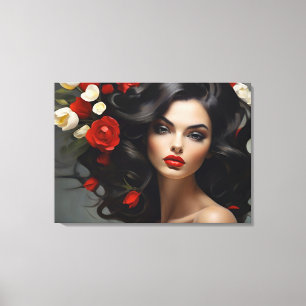 Fashion portrait of woman art canvas print