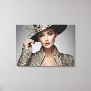 Fashion portrait of woman art canvas print